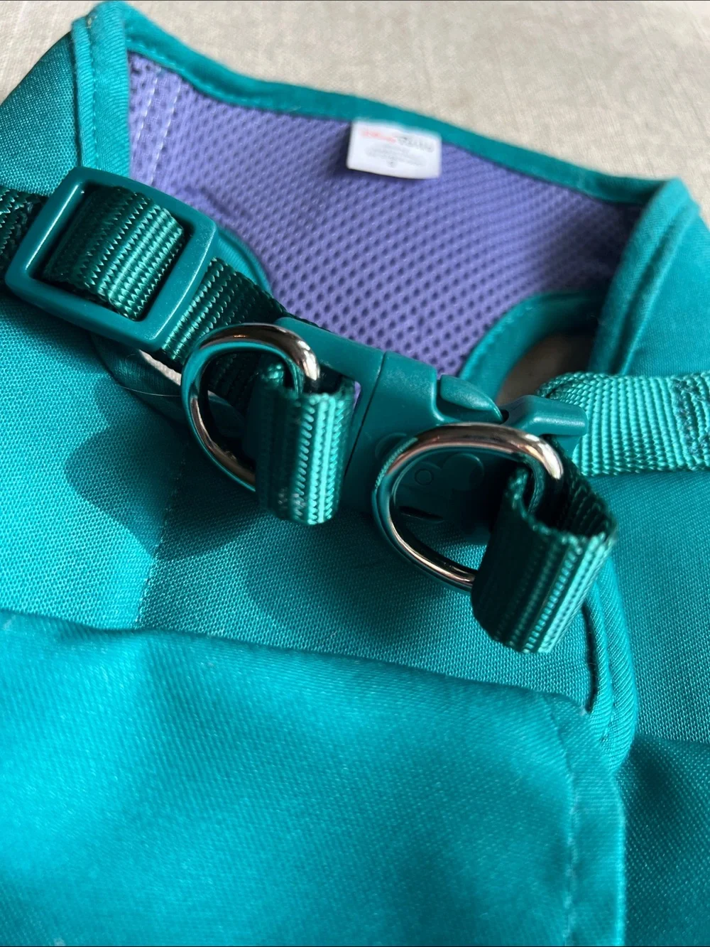 Disney Tails Haunted Mansion Cast Costume Teal & Purple Suit Dog Harness Vest